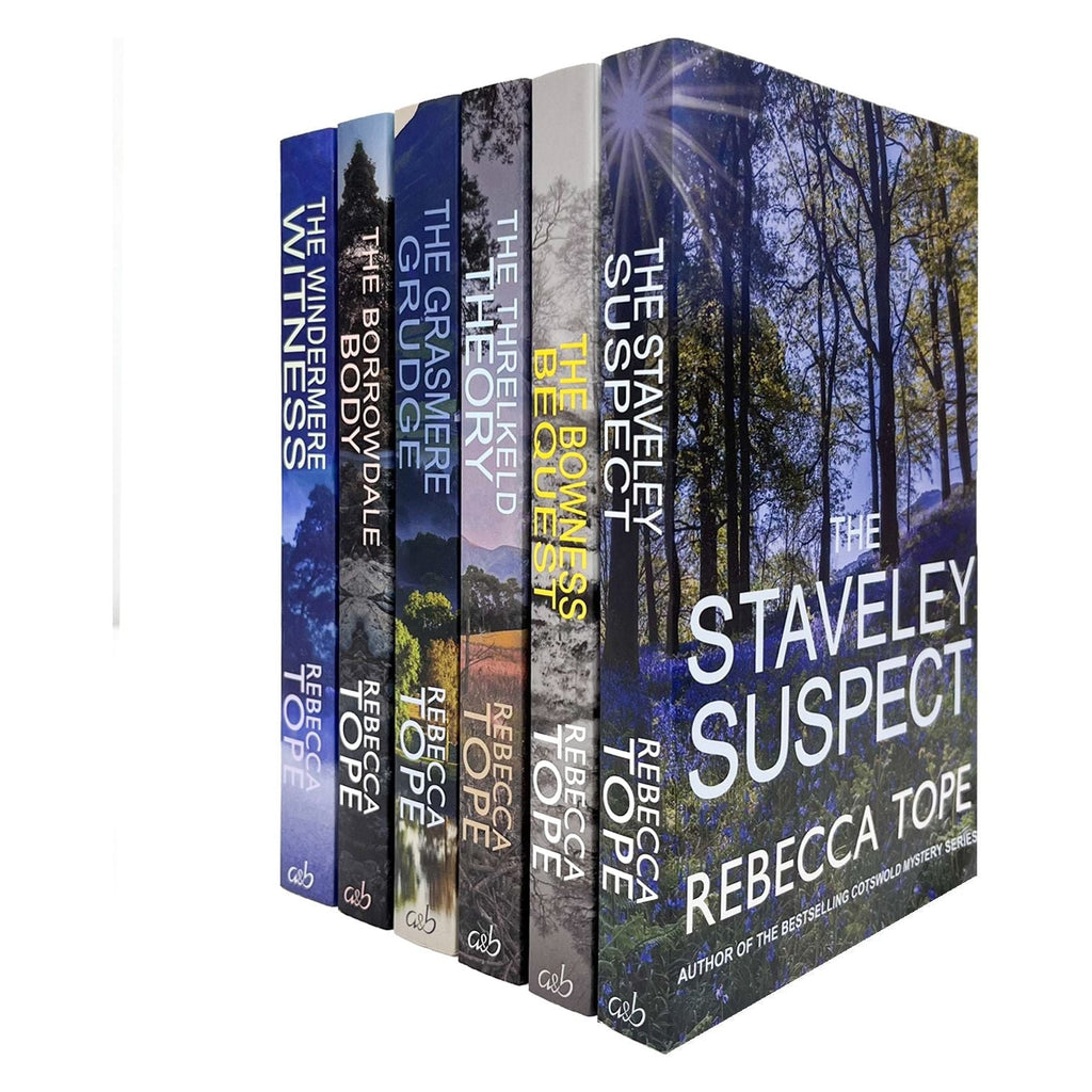 Lake District Mysteries 6 Books Set by Rebecca Tope (Staveley Suspect, Bowness Bequest, Threlkeld Theory, Grasmere Grudge, Borrowdale Body, Windermere Witness)