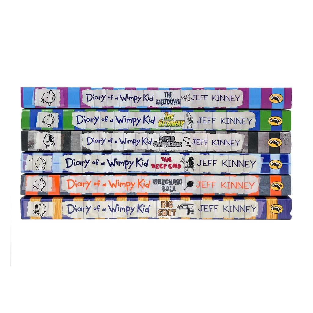 Diary of a Wimpy Kid Series Collection 6 Books Set (Books 12-17) By Jeff Kinney (Diper Overlode, The Getaway, The Meltdown, Wrecking Ball, The Deep End, Big Shot)