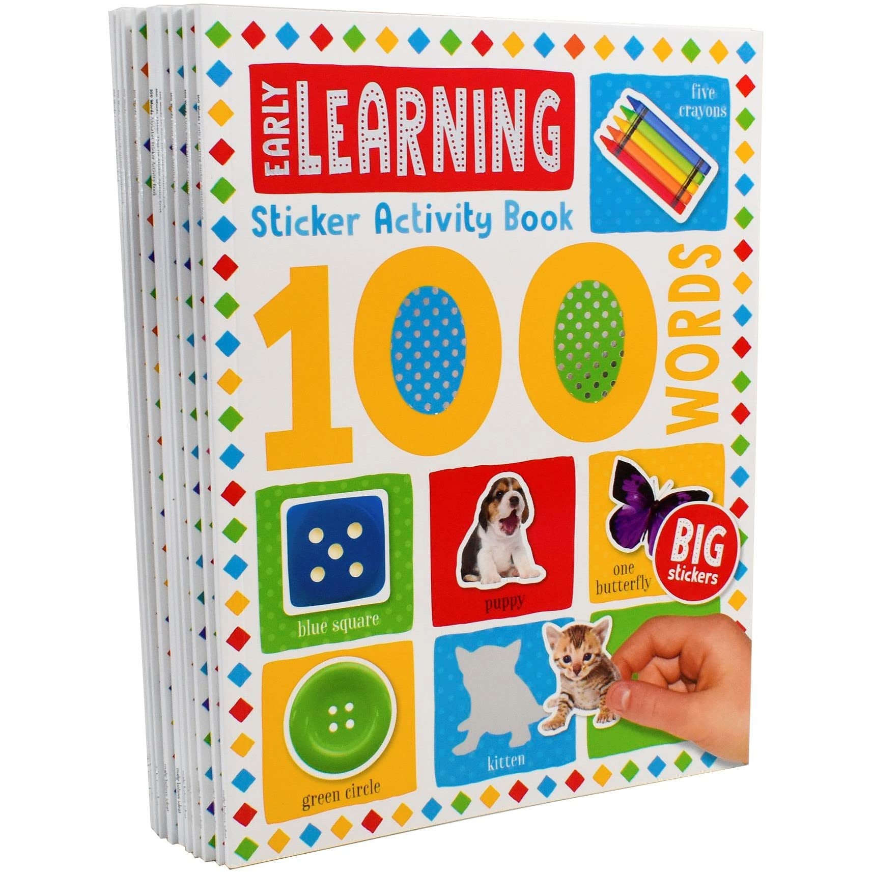 100 Words Sticker Activity 10 Books Collection Set | Alphabet, First Words, Early Learning, My Busy Day, Nature, Ocean, All About Me, Farm, Things That Go & Animal Words