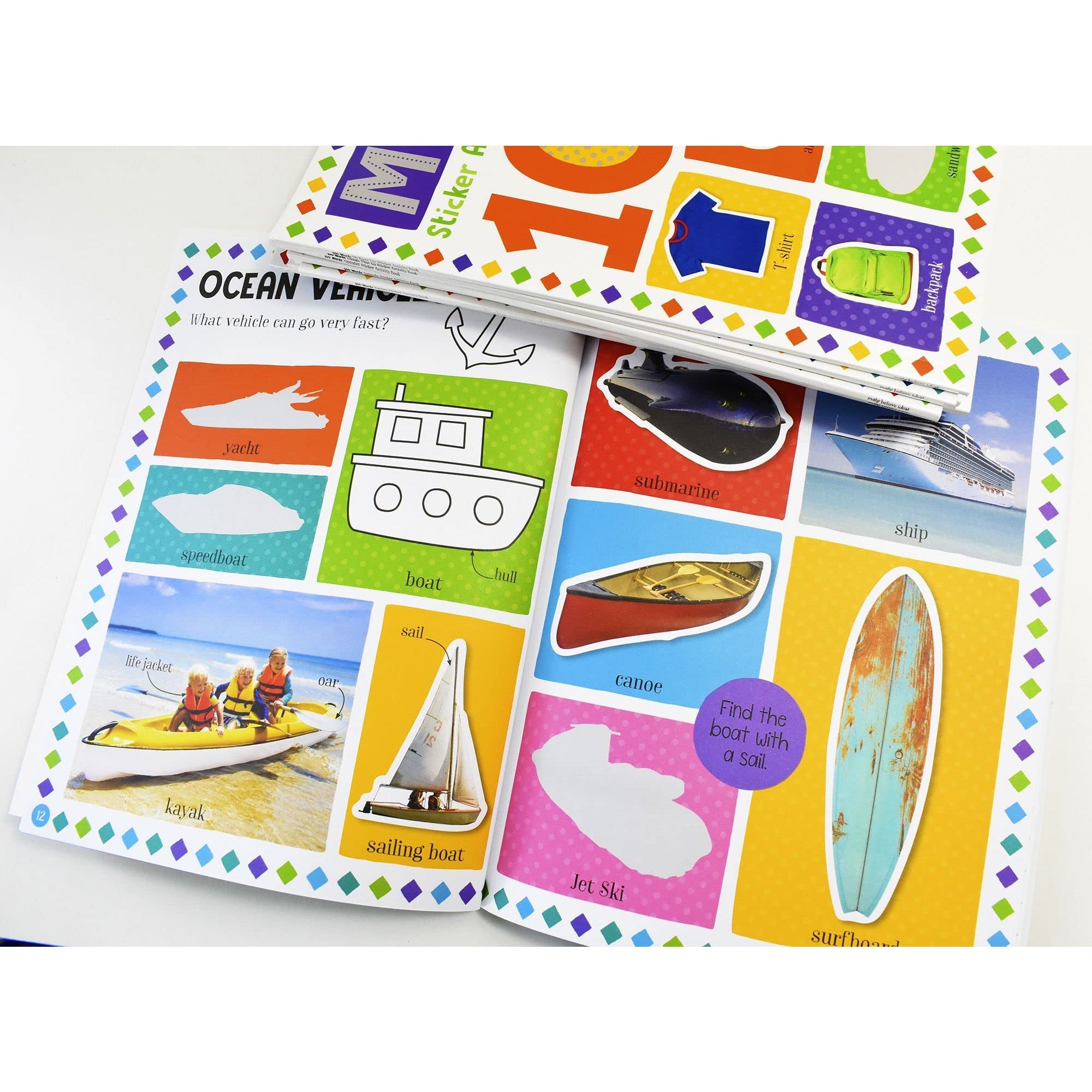 100 Words Sticker Activity 10 Books Collection Set | Alphabet, First Words, Early Learning, My Busy Day, Nature, Ocean, All About Me, Farm, Things That Go & Animal Words