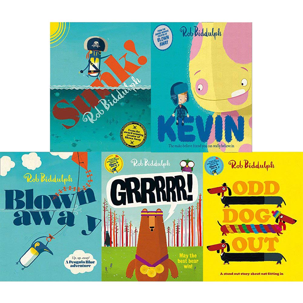 Rob Biddulph Collection 5 Books Set (Sunk!, Kevin, Blown Away, Grrrrr!, Odd Dog Out)