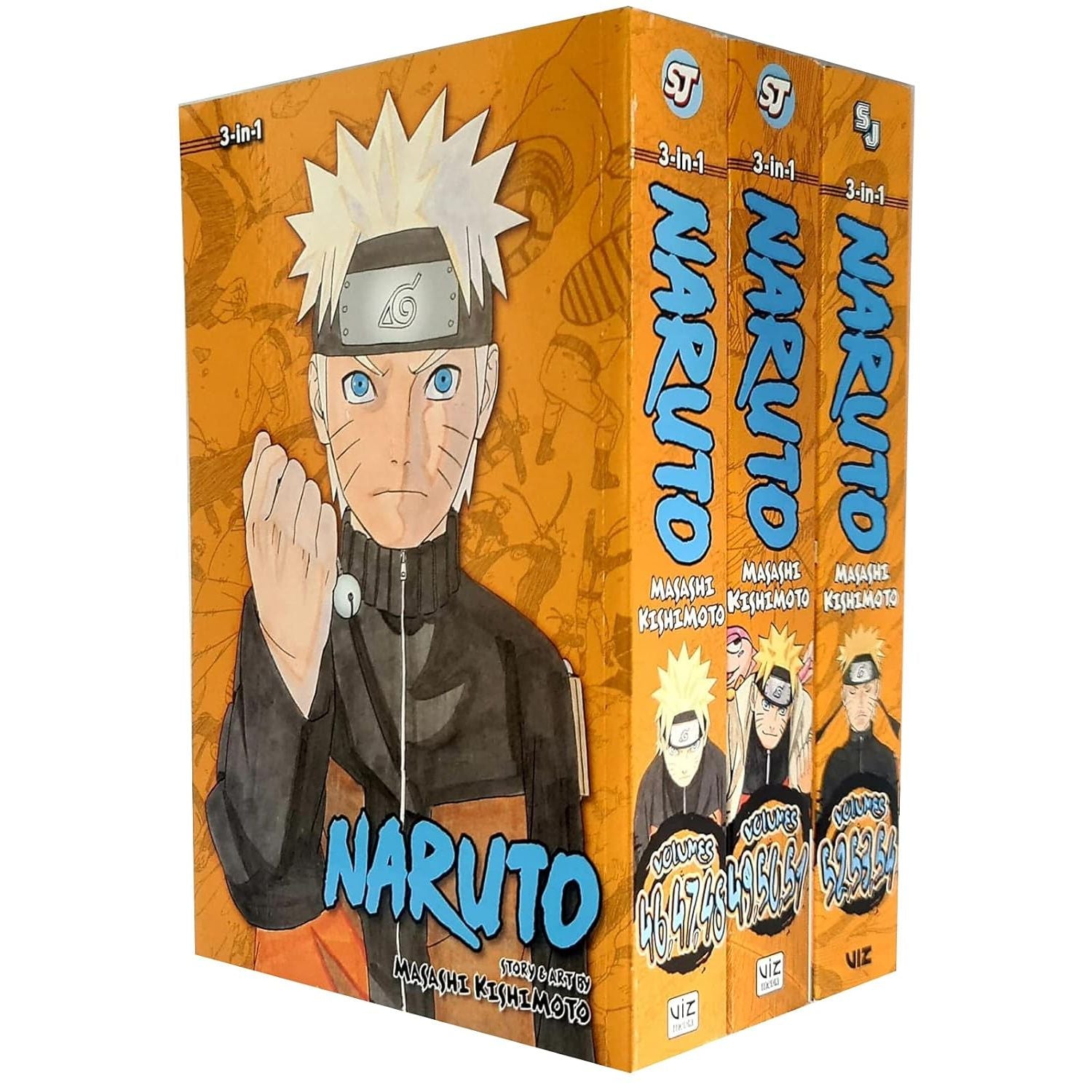 Naruto Ombnibus Series 3 Books Collection Set-3 In 1 Volumes Set Includes Vols.46-47-48-49-50-51-52-53-54 By Masashi Kishimoto