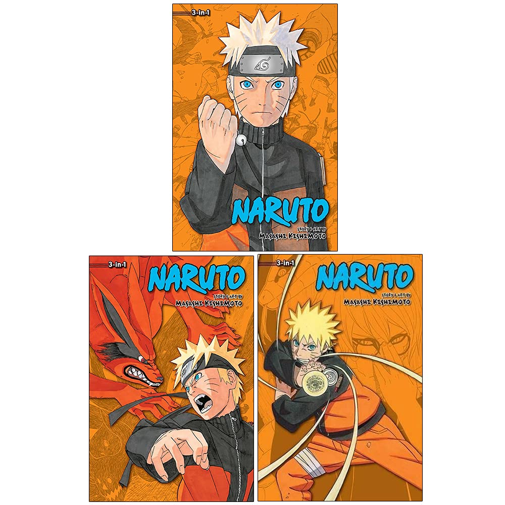 Naruto Ombnibus Series 3 Books Collection Set-3 In 1 Volumes Set Includes Vols.46-47-48-49-50-51-52-53-54 By Masashi Kishimoto
