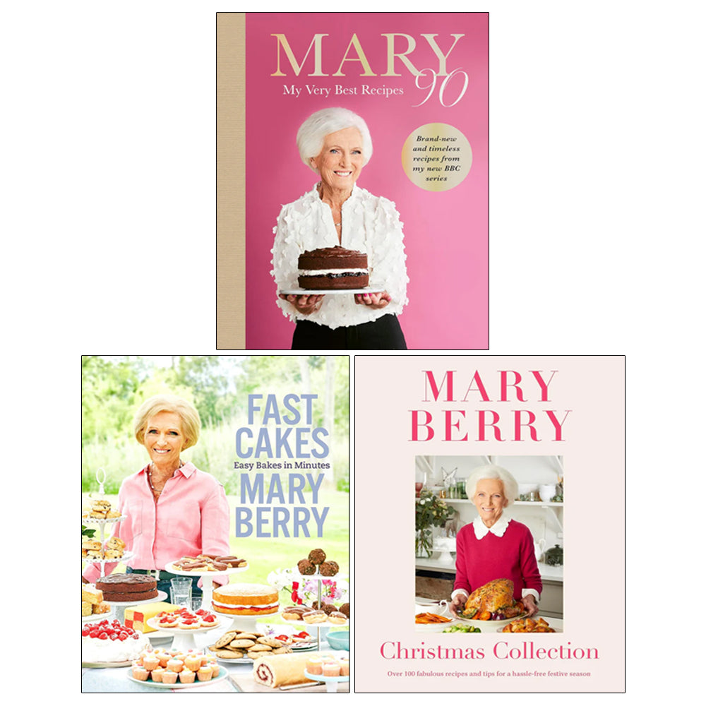 Mary Berry 3 Books Collection Set (Fast Cakes, Mary 90, Mary Berry's Christmas)