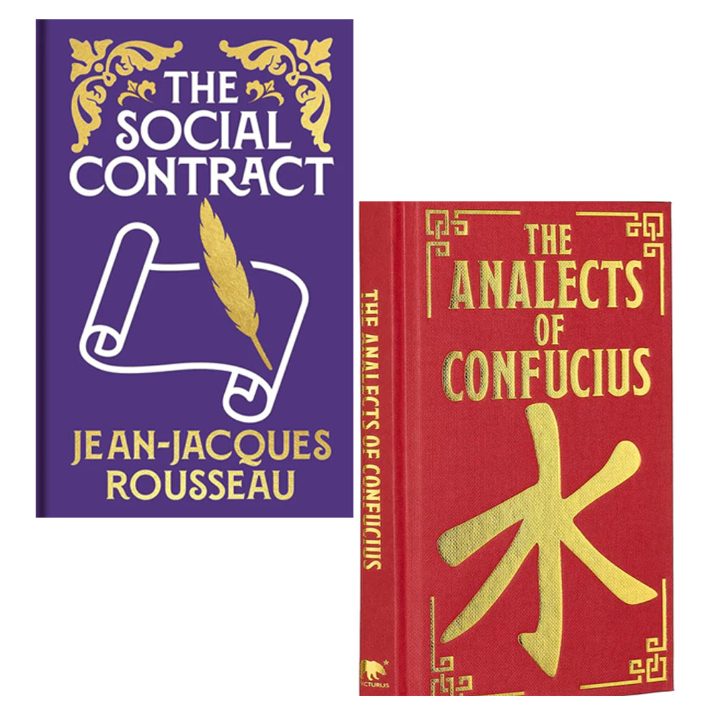 The Social Contract by Jean-Jacques Rousseau, The Analects of Confucius 2 Books Collection Set