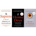 Yuval Noah Harari 3 Books Collection Set (Sapiens, Homo Deus, 21 Lessons for the 21st Century)