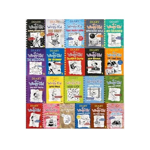 Diary of a Wimpy Kid Series 21 Books Collection Set by Jeff Kinney (No Brainer, Diper OEverloede, Big Shot, The Deep End, Wrecking Ball, The Meltdown, The Getaway, Do it Your Self and MORE!)