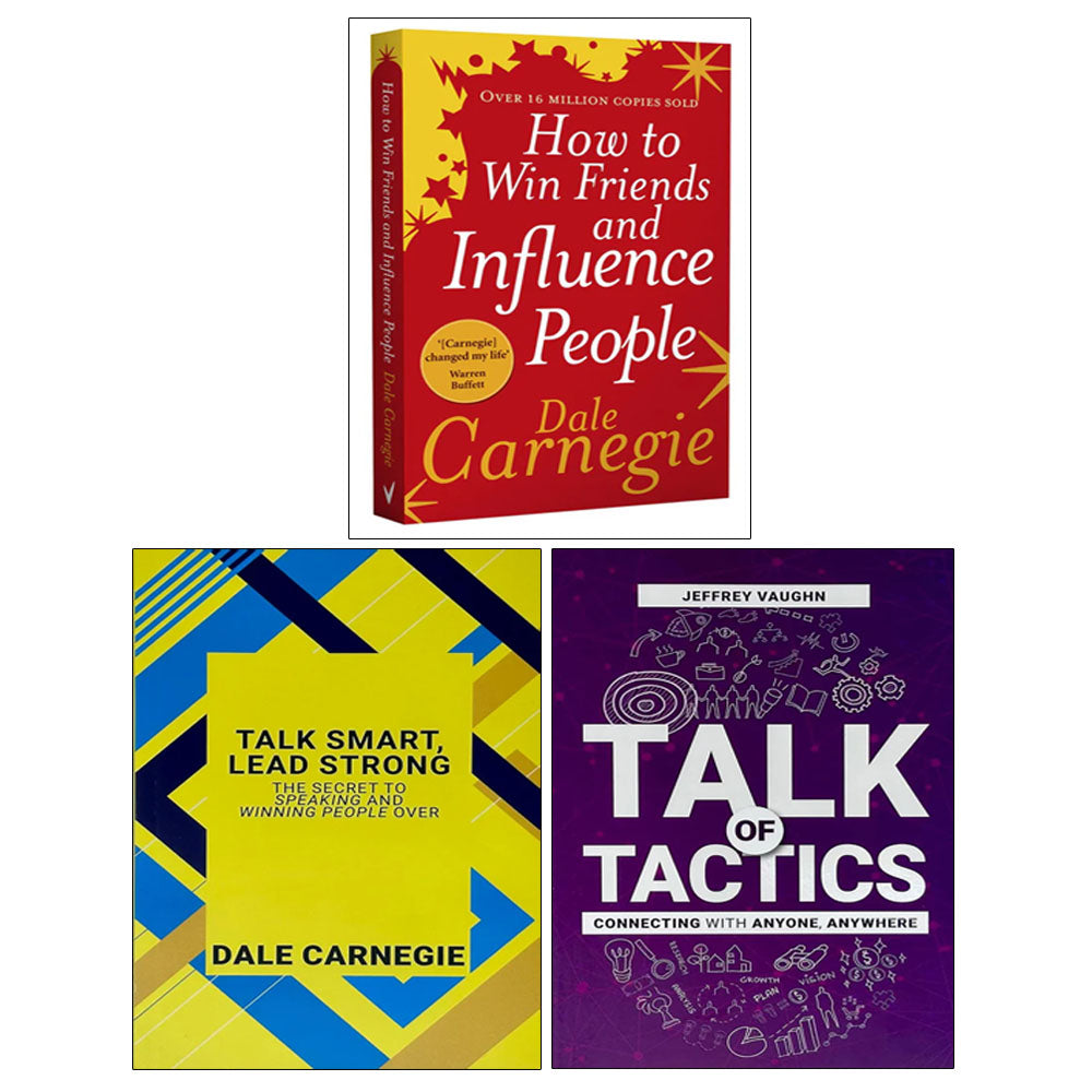 Talk Smart Lead Strong, Talk of Tactics, How to Win Friends and Influence People 3 Books Collection Set