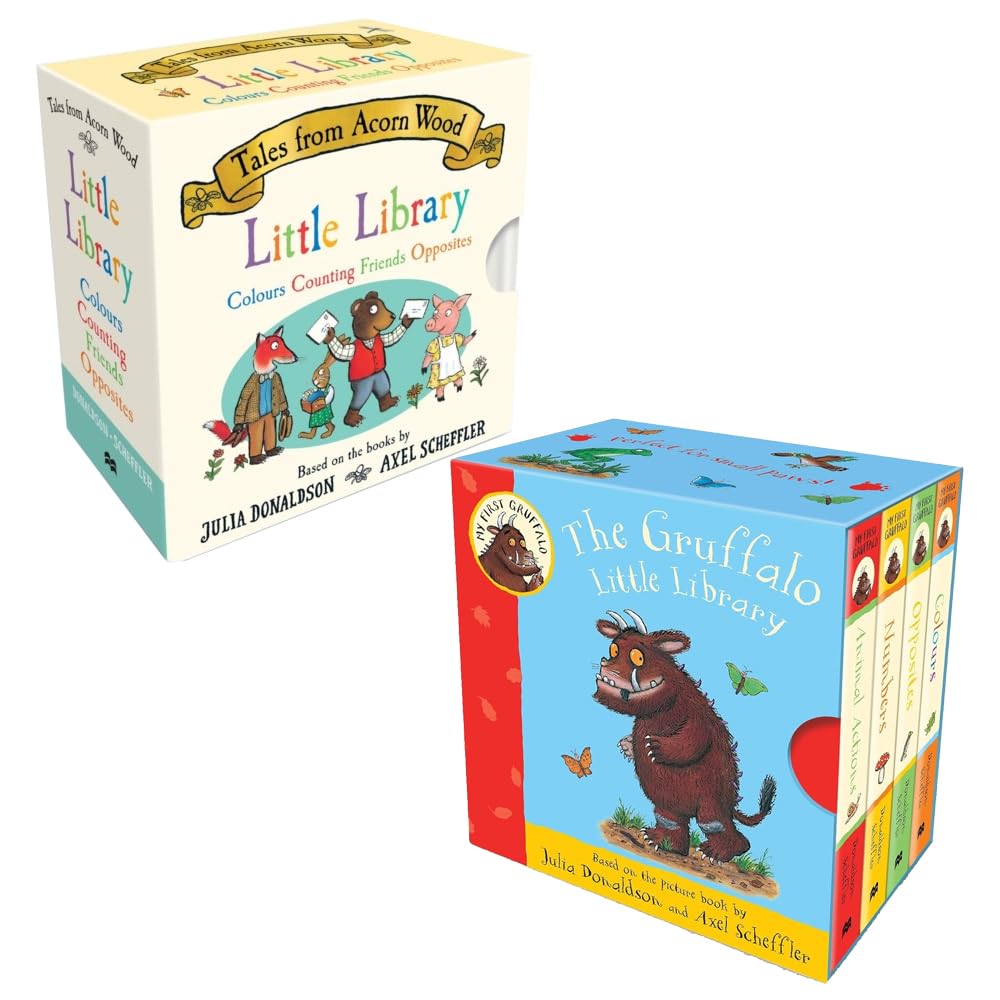 Tales From Acorn Wood Little Library & The Gruffalo Little Library 8 Board Book Collection Set
