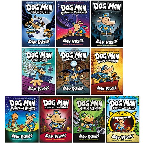 Dog Man Series 10 Books Collection Set By Dav Pilkey (Dog Man, Unleashed, A Tale of Two Kitties)