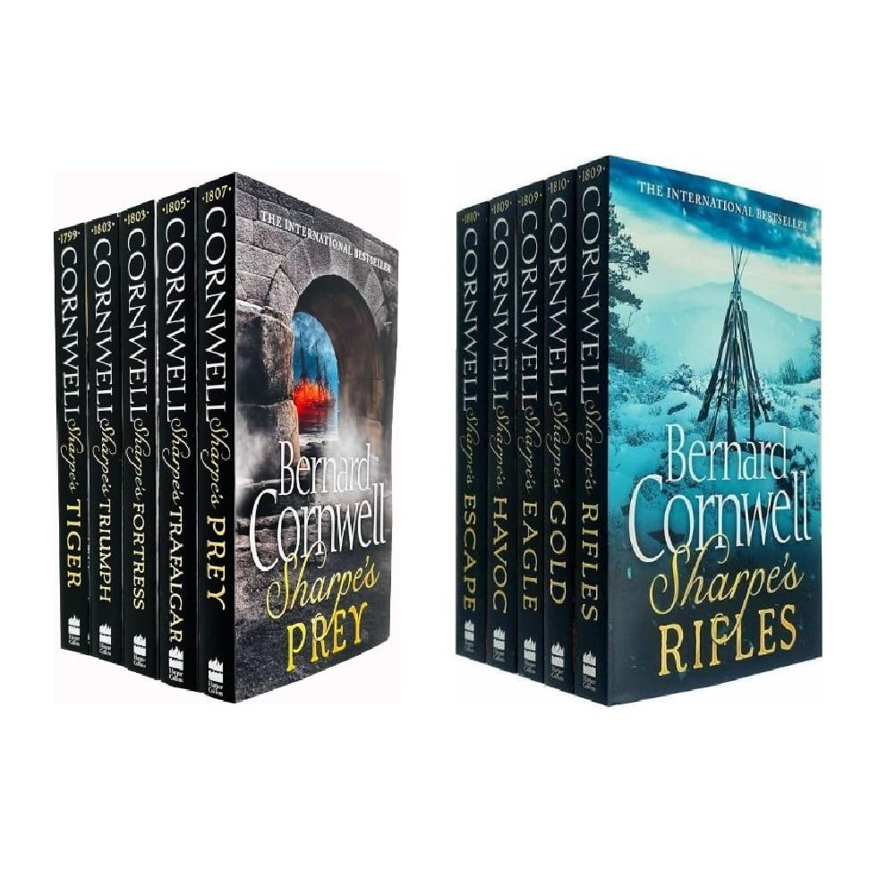 Richard Sharpe Series 10 Books Collection Set by Bernard Cornwell (Sharpe's Havoc, Sharpe's Eagle Sharpe's Gold, Sharpe's Escape)