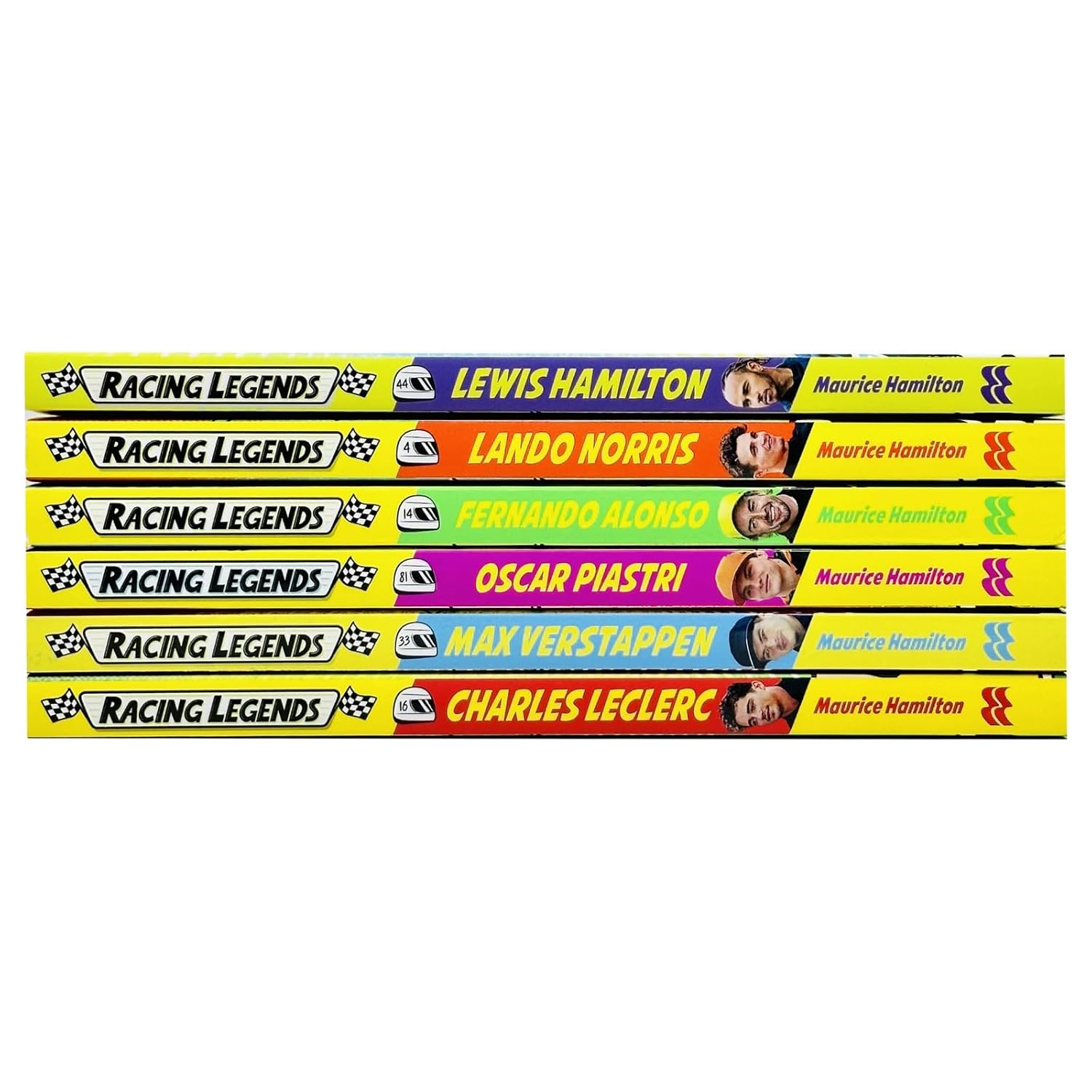 Racing Legends 6 Books Collection Set By Maurice Hamilton (Lewis Hamilton, Max Verstappen, Charles Leclerc, Lando Norris, Fernando Alonso and Oscar Piastri)