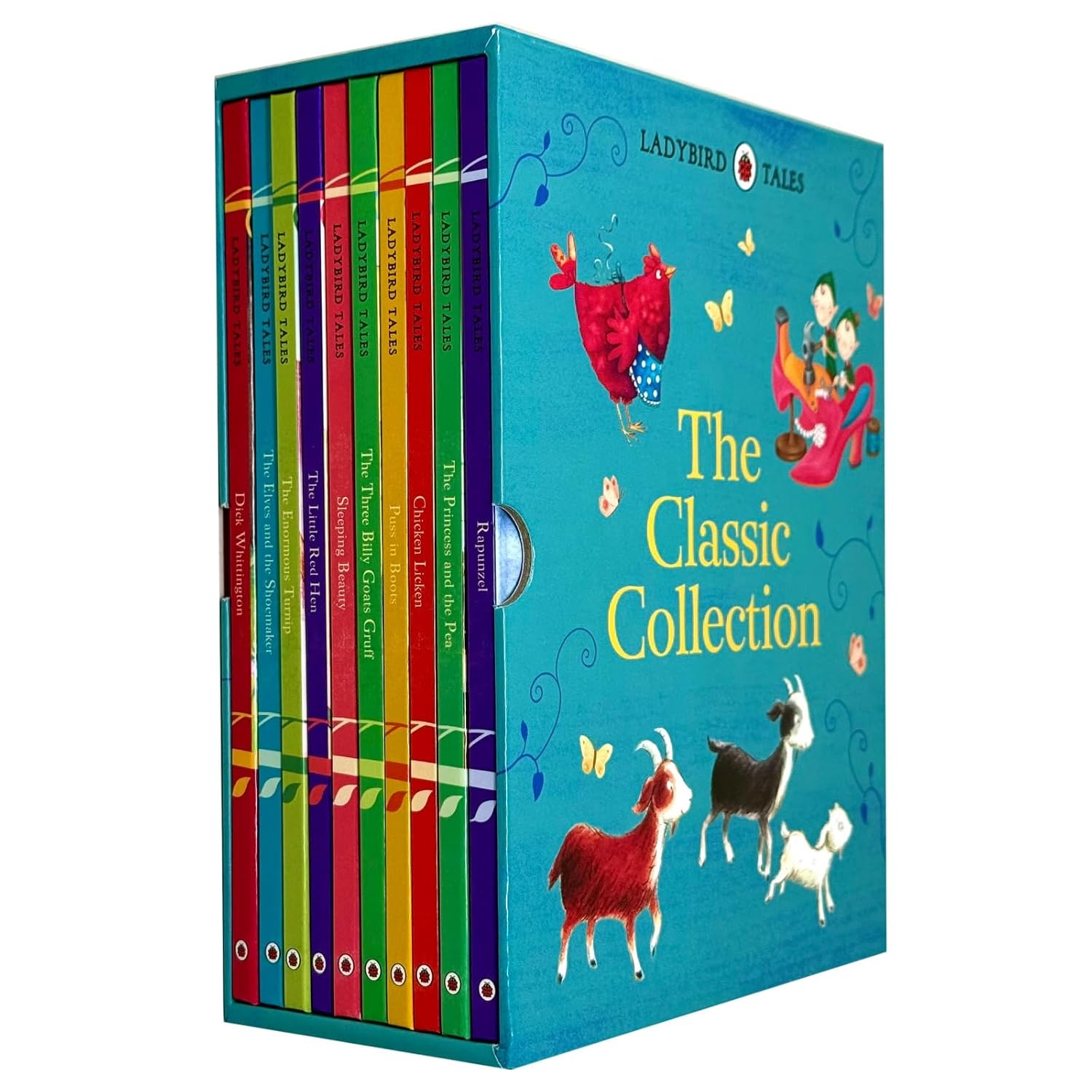 Ladybird Tales Classic Collection 10 Books Set (Dick Whittington, The Three Billy Goats Gruff, The Elves and the Shoemaker,Puss in Boots,The Enormous Turnip,Chicken Licken,The Little Red Hen & More)