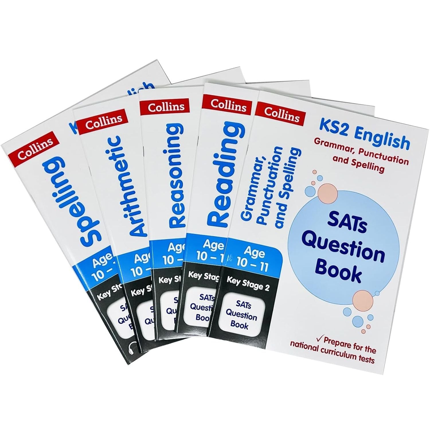 KS2 Sats Question Book Collection 5 Books Set Age 10-11 (English Reading, English Grammar Punctuation and Spelling)