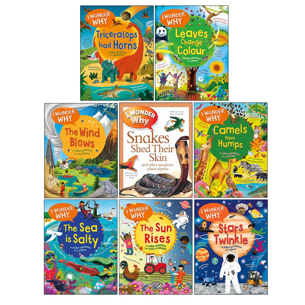 I Wonder Why Series 8 Books Collection Set (The Sea is Salty, Sun Rises, Stars Twinkle, Camels Have Humps, Snakes Shed Their Skin, Wind Blows, Leaves Change Colour, Triceratops Had Horns)