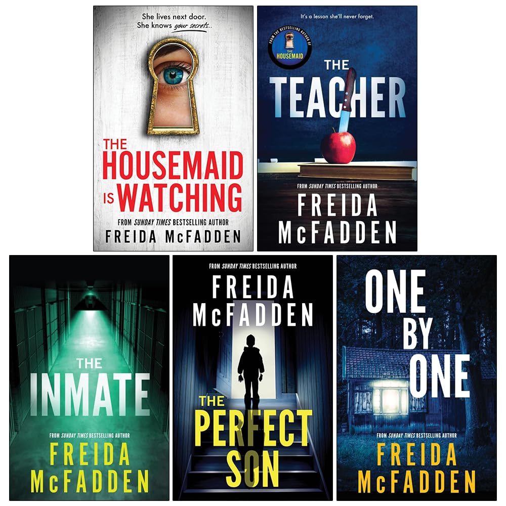 Freida McFadden Collection 5 Books Set (The Housemaid Is Watching, The Teacher, The Inmate, The Perfect Son and One by One)