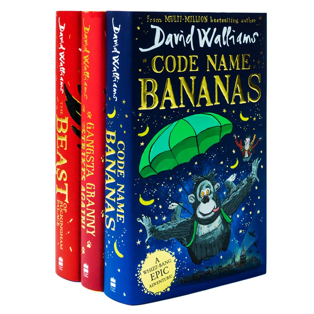 David Walliams 3 Books Set Collection (Code Name Bananas, Gangsta Granny Strikes Again, The Beast of Buckingham Palace)