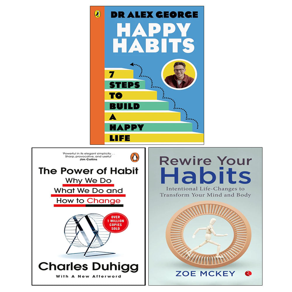The Power of Habit, Happy Habits, Rewire Your Habits 3 Books Collection Set