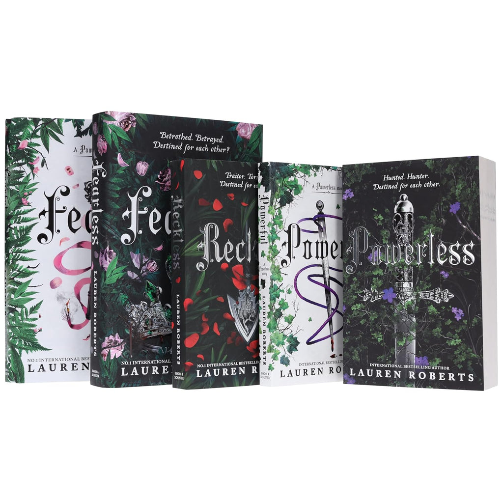The Powerless Trilogy By Lauren Roberts 5 Books Collection Set (Fearful (HB), Fearless (HB), Powerless, Powerful & Reckless)