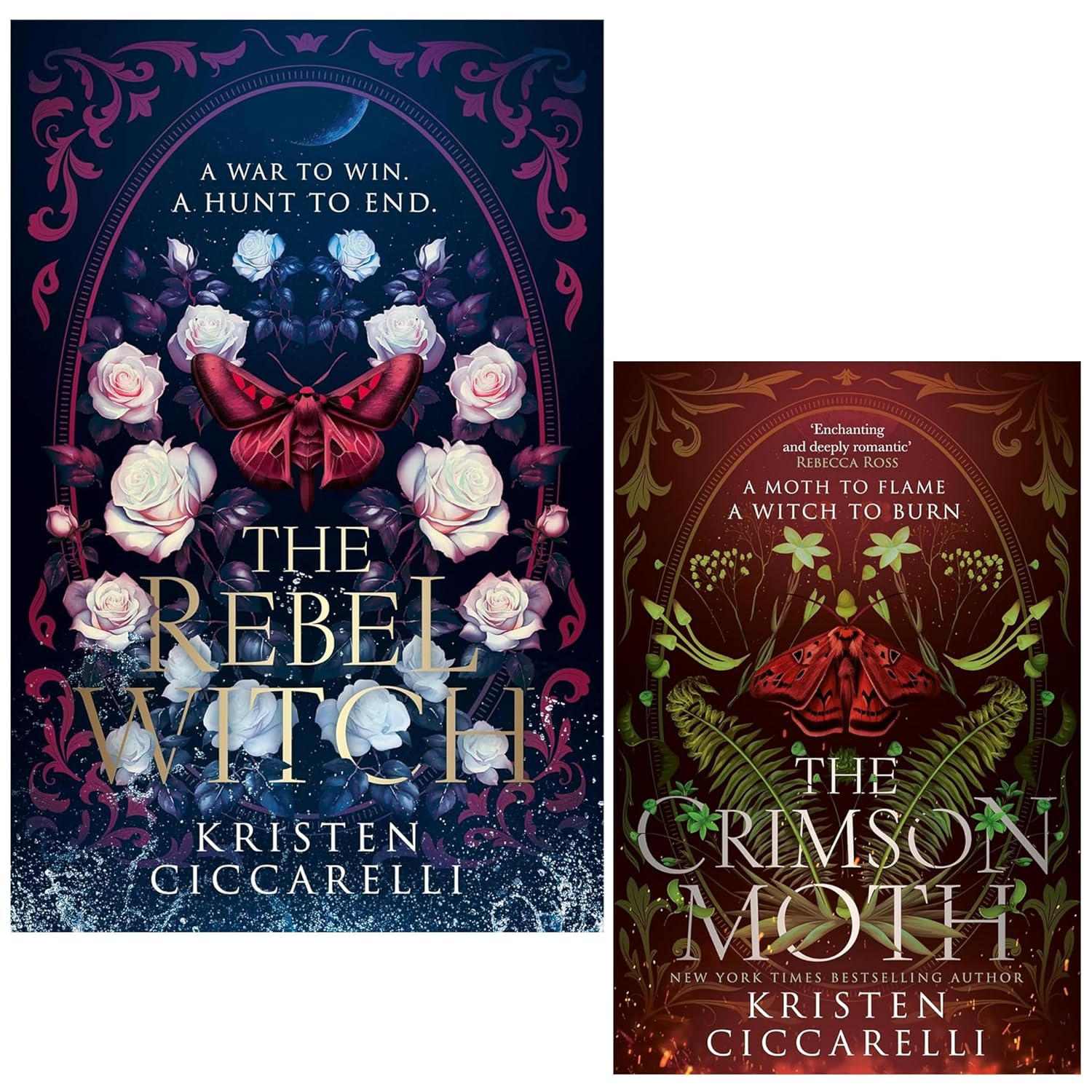 The Crimson Moth Series (Heartless Hunter) by Kristen Ciccarelli 2 Books Collection Set (The Rebel Witch (HB) & The Crimson Moth)