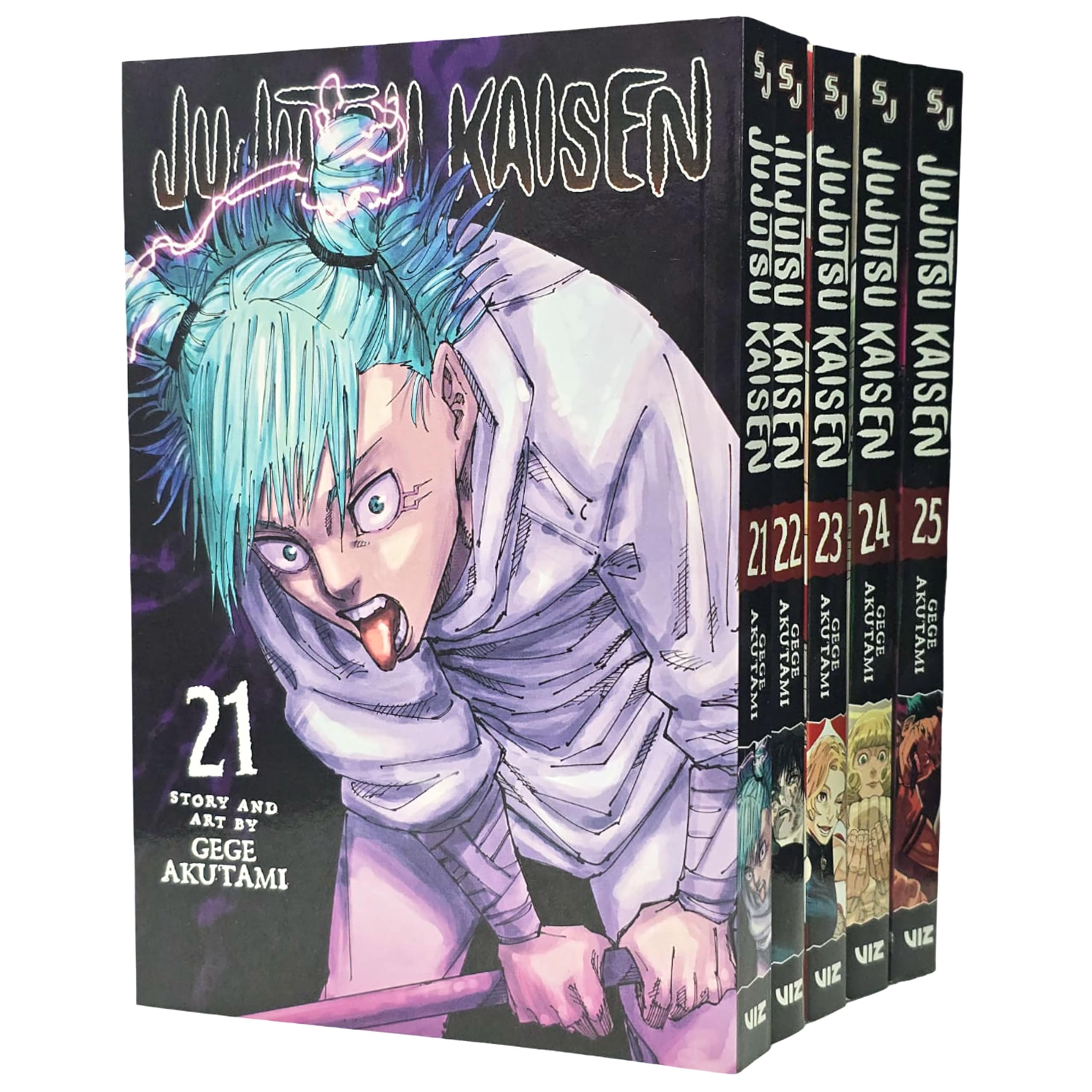 Jujutsu Kaisen Volume 21-25 By Gege Akutami 5 Books Collection Manga Set