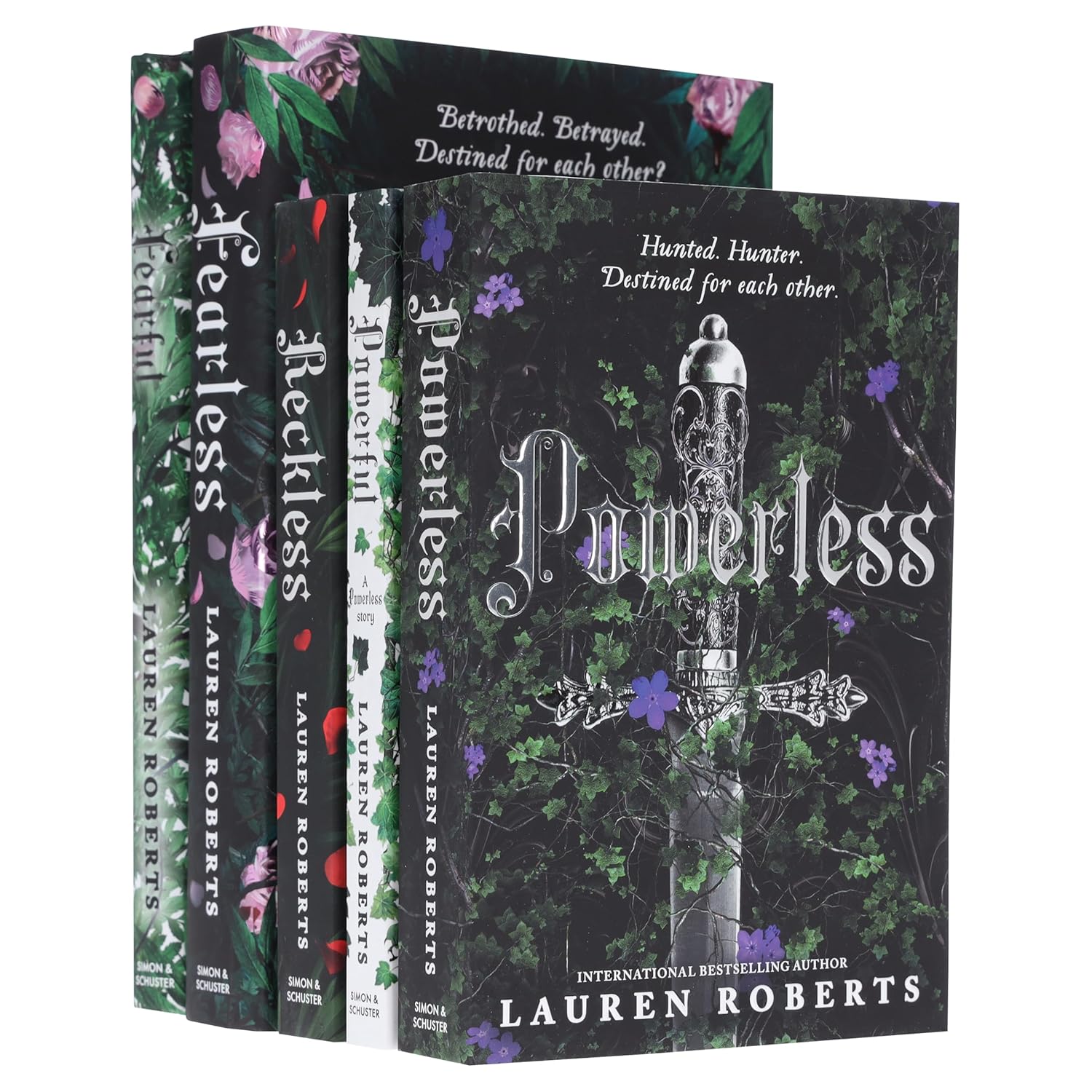 The Powerless Trilogy By Lauren Roberts 5 Books Collection Set (Fearful (HB), Fearless (HB), Powerless, Powerful & Reckless)