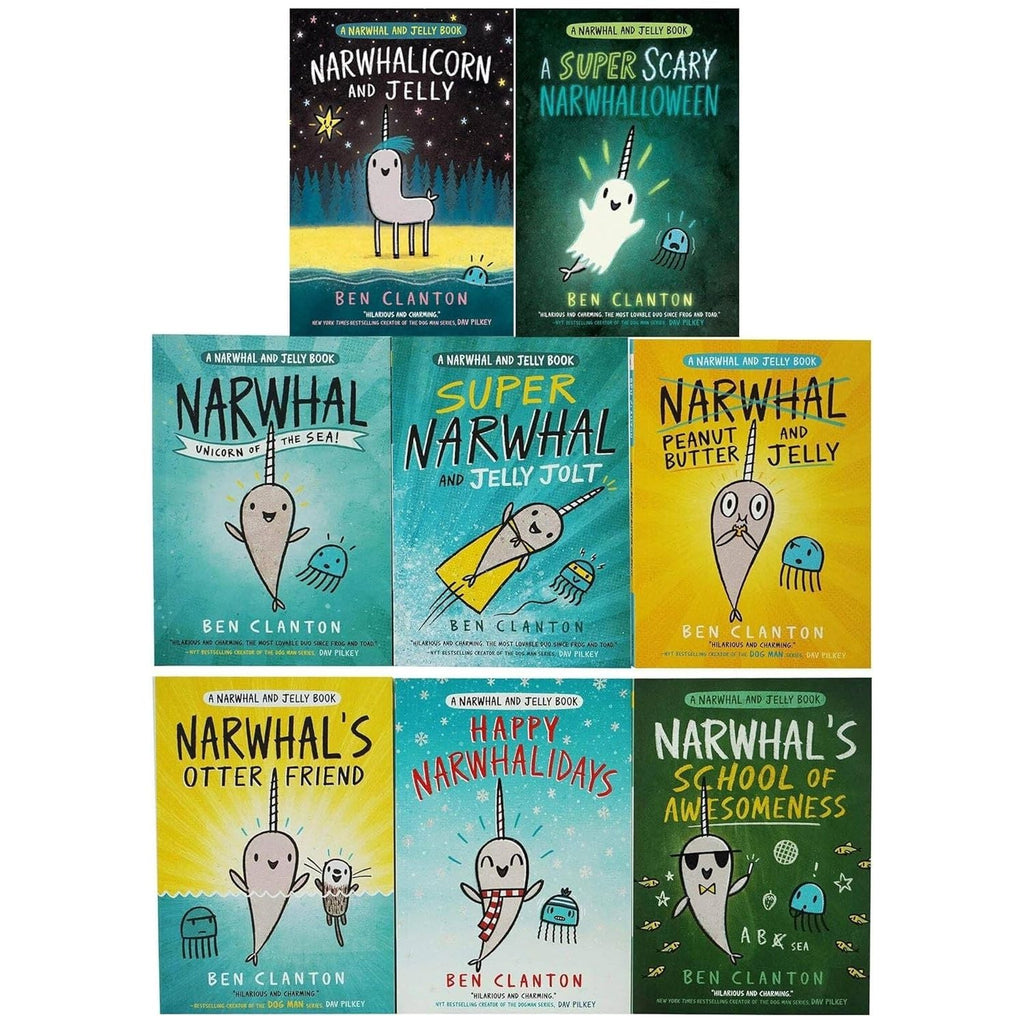 Narwhal and Jelly Series 8 Books Collection Set (Narwhal: Unicorn of the Sea!, Super Narwhal and Jelly Jolt, Peanut Butter and Jelly, Narwhal's Otter Friend, Happy Narwhalidays & 3 More)