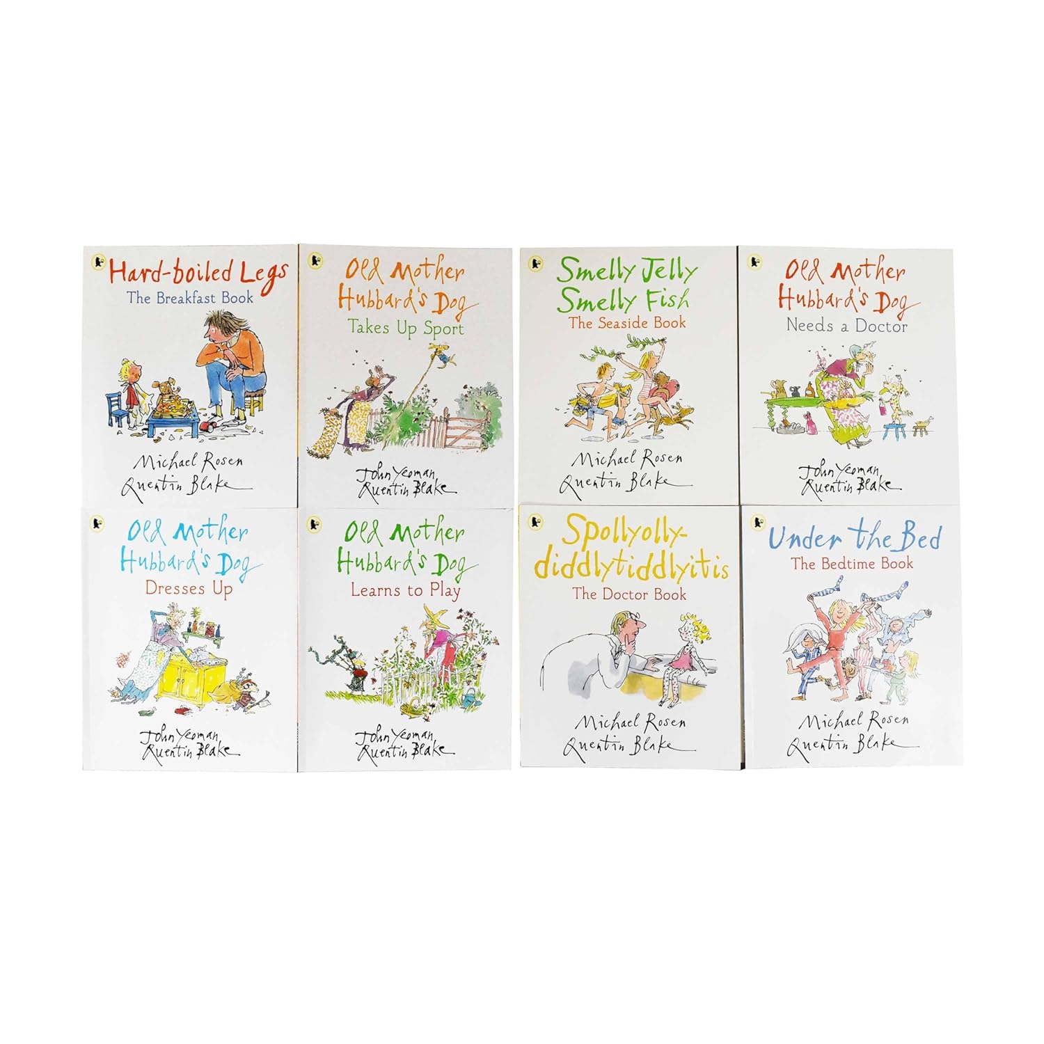 Michael Rosen & Quentin Blake 8 Picture Books Collection Set (Hard-Boiled Legs, Old Mother Hubbard's Dog Takes Up Sport)