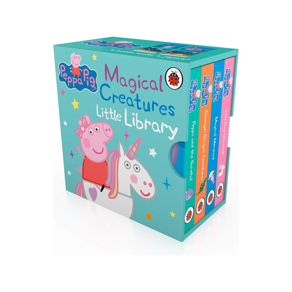Peppa's Magical Creatures Little Library 4 Story Books Collection Box Set mermaids, unicorns, narwhals, dragons