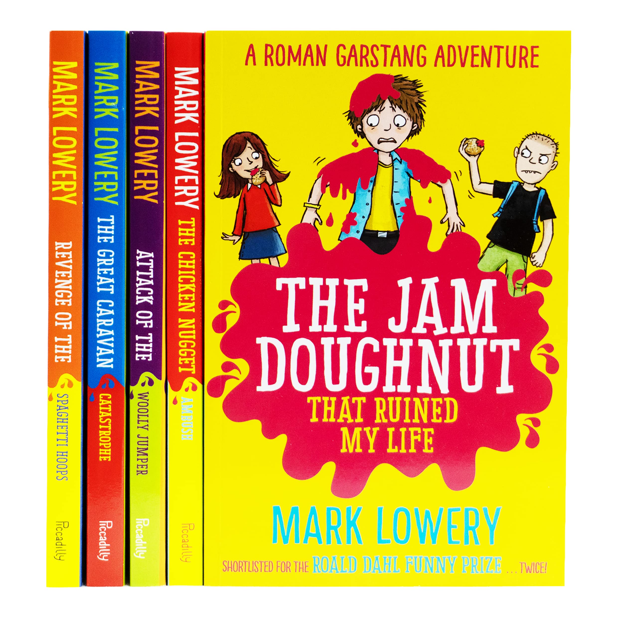 Roman Garstang Disasters Series By Mark Lowery 5 Books Collection Set (The Jam Doughnut That Ruined My Life)