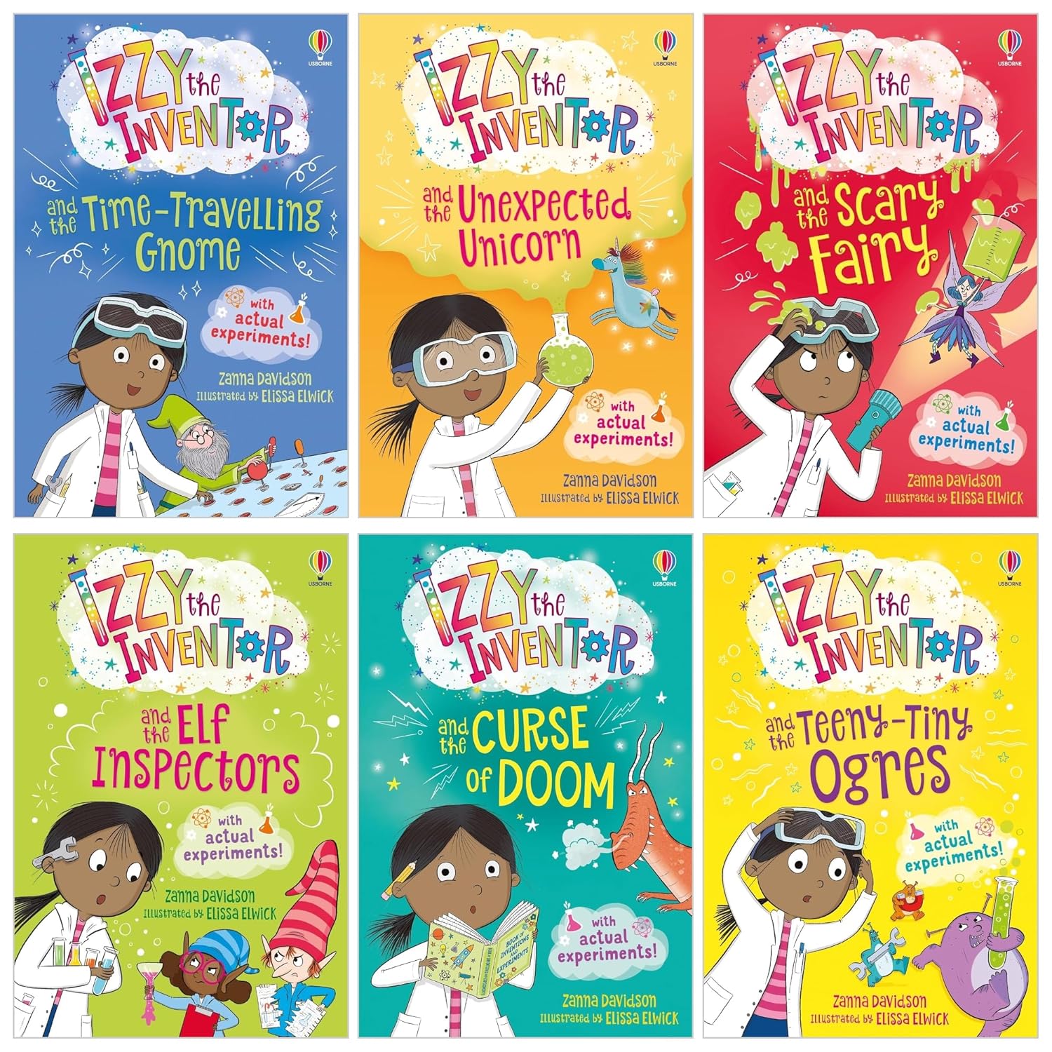 Izzy the Inventor Series By Zanna Davidson 6 Books Collection Set (The Unexpected Unicorn, The Curse of Doom)