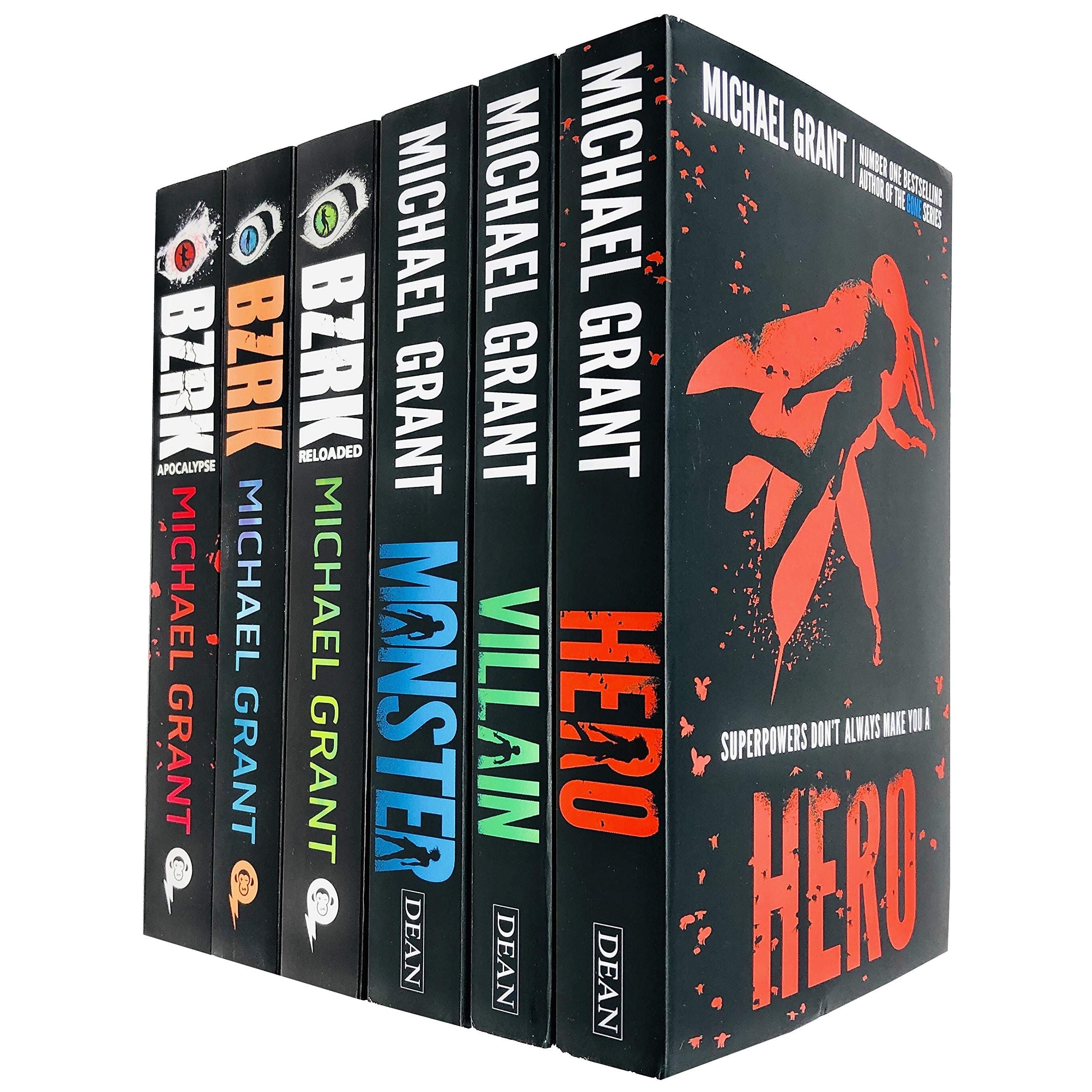 Michael Grant 6 Books Collection Set (Bzrk Series -Bzrk, Reloaded, Apocalypse and Monster Series-Hero, Villain, Monster)