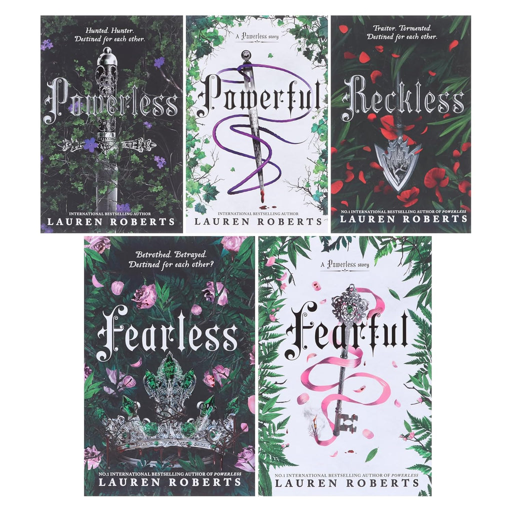 The Powerless Trilogy By Lauren Roberts 5 Books Collection Set (Fearful (HB), Fearless (HB), Powerless, Powerful & Reckless)