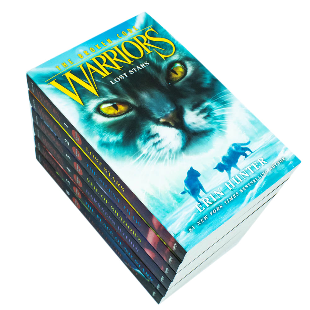 Warrior Cats The Broken Code Series 7 Collection 6 Books Set By Erin Hunter (Lost Stars, Silent Thaw, Veil of Shadows, Darkness Within, Place of No Stars & Light in the Mist)