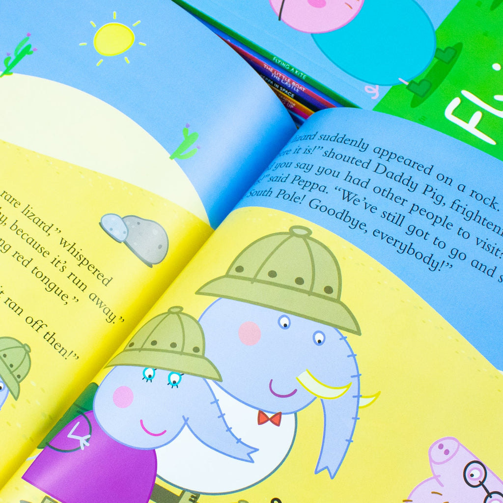 Peppa Pig 10 Books Children Collection Set (Peppa Goes Around the World, The Little Boat, The Castle, Peppa in Space, George's Tractor, Dressing Up,The Picnic, Dens,The Very Hot Day & Flying a Kite)