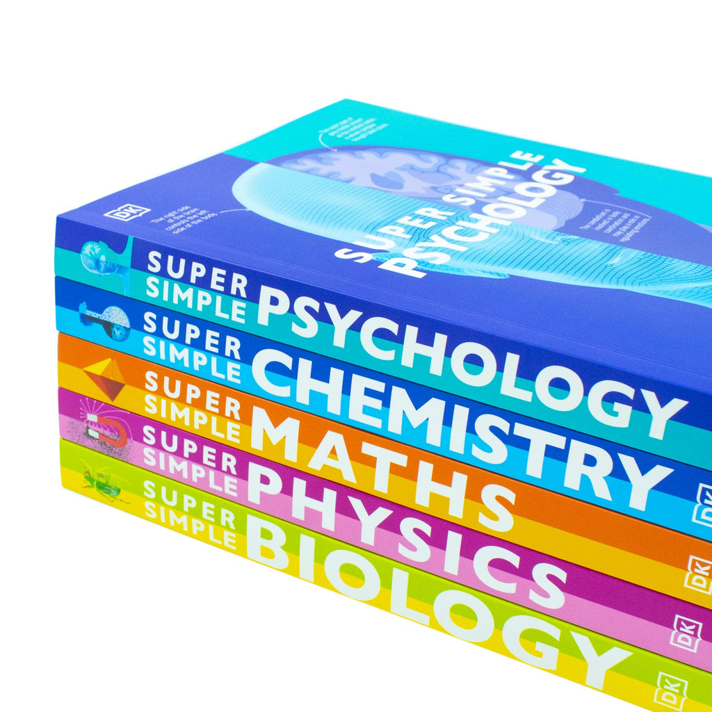 DK Super Simple Study Guide 5 Books Collection Set | Super Simple Maths, Chemistry, Physics, Biology & Psychology – Key Revision Guides for Students
