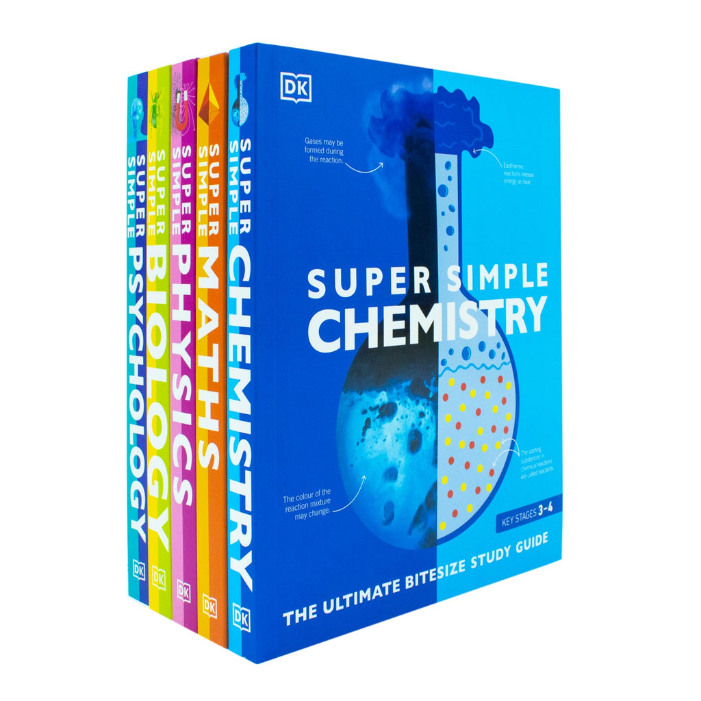 DK Super Simple Study Guide 5 Books Collection Set | Super Simple Maths, Chemistry, Physics, Biology & Psychology – Key Revision Guides for Students