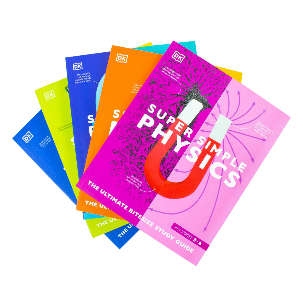 DK Super Simple Study Guide 5 Books Collection Set | Super Simple Maths, Chemistry, Physics, Biology & Psychology – Key Revision Guides for Students