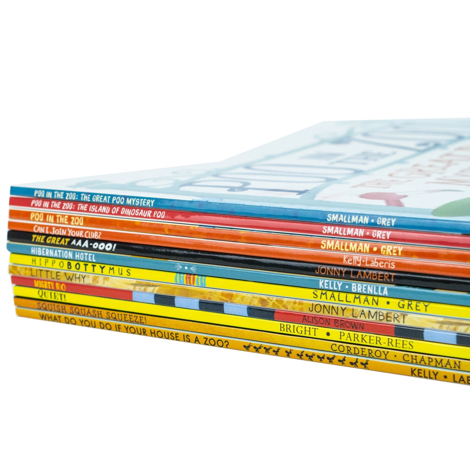 The Zoo Series Children Picture Stories 12 Books Collection Set (Poo in the Zoo, The Great Poo Mystery, The Island of Dinosaur Poo, Little Why, Mighty Mo, Quiet!, Hippobottymus & More)