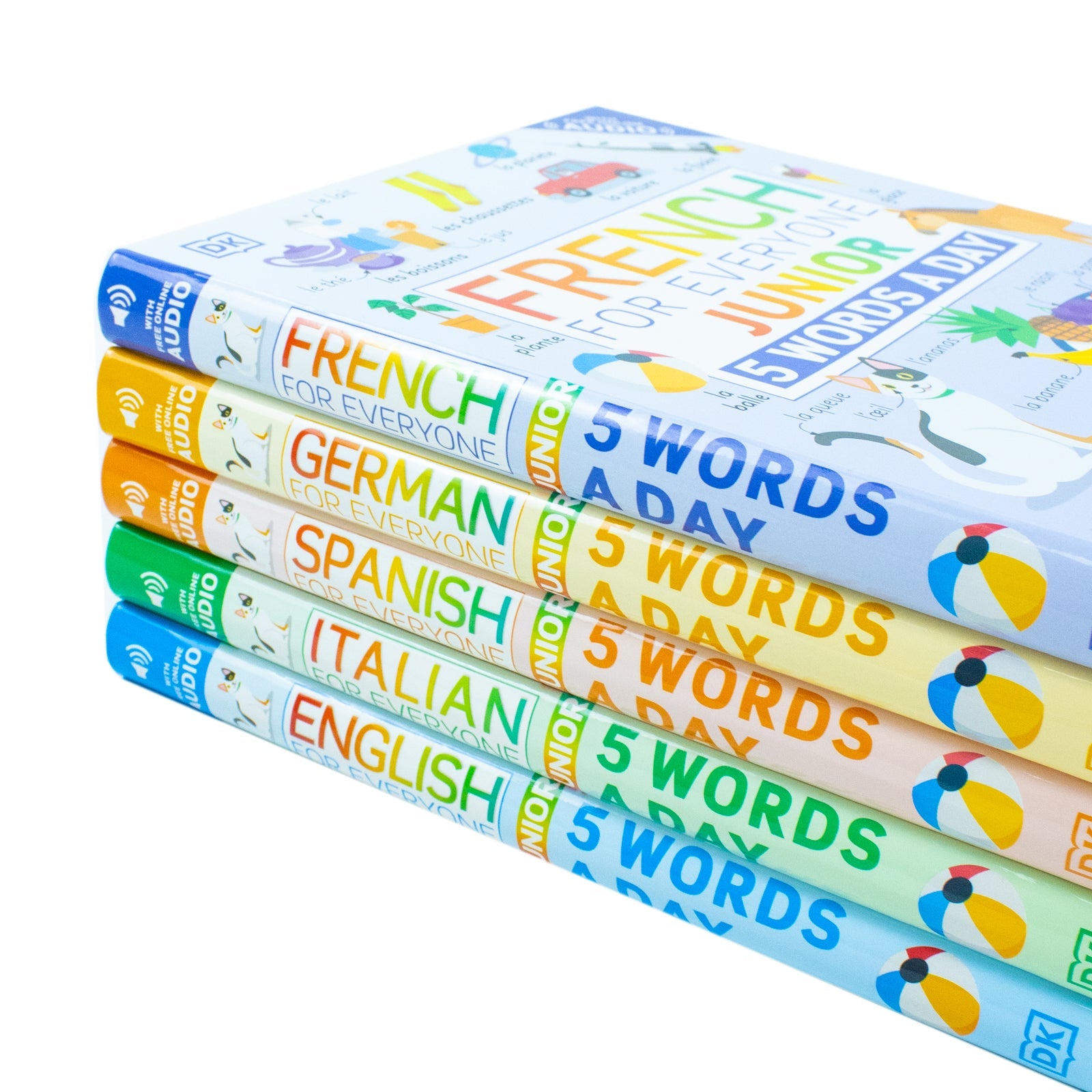 5 Words a Day series 5 Books Collection Set By DK (French, Italian, German, Spanish, English)