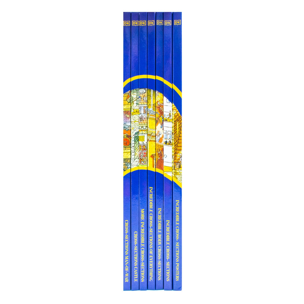 Stephen Biesty’s Incredible Cross-Sections 6-Book Collection Box Set + Poster Book (Cross-Sections Castle, Man-Of-War, Incredible Body Cross-Sections,Incredible Cross-Sections, of Everything & More)