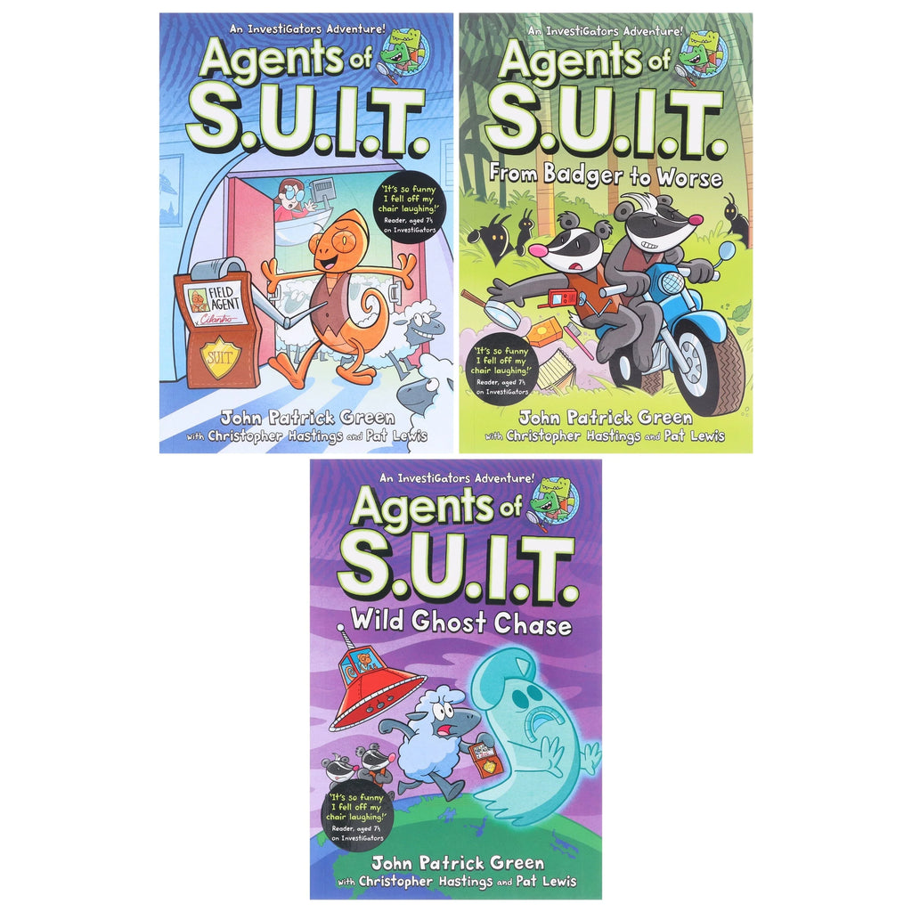Investigators: Agents Of S.U.I.T. Series 3 Books Collection Box Set By John Patrick Green (Agents Of S.U.I.T., From Badger To Worse & Wild Ghost Chase)