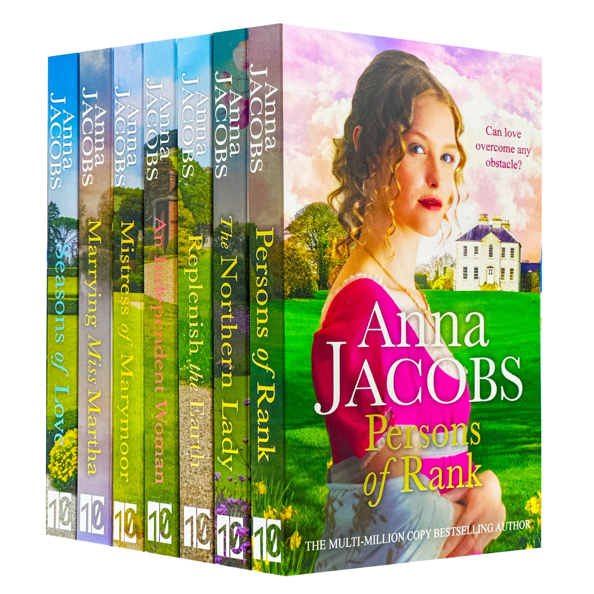 Anna Jacobs Collection 7 Books Set (The Northern Lady, Persons of Rank, Marrying Miss Martha, Mistress of Marymoor, Replenish the Earth, Seasons of Love, An Independent Woman)