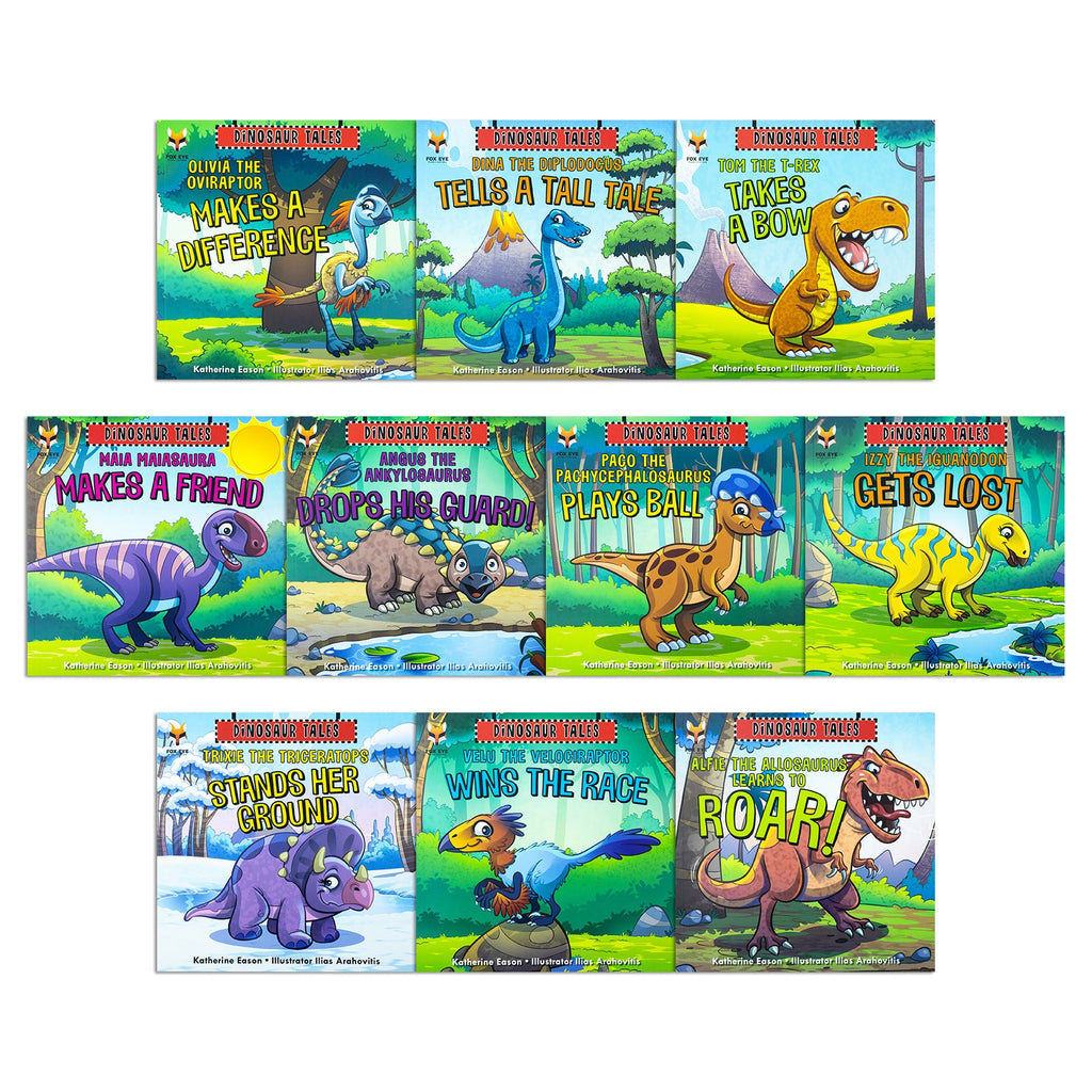 Dinosaur Tales 10 Picture Book Set – Fun, Educational, Colorful Kids’ Stories: Alfie, Olivia, Timmy & More – Learn, Roar, Adventure & Family Fun (Age 3-5)