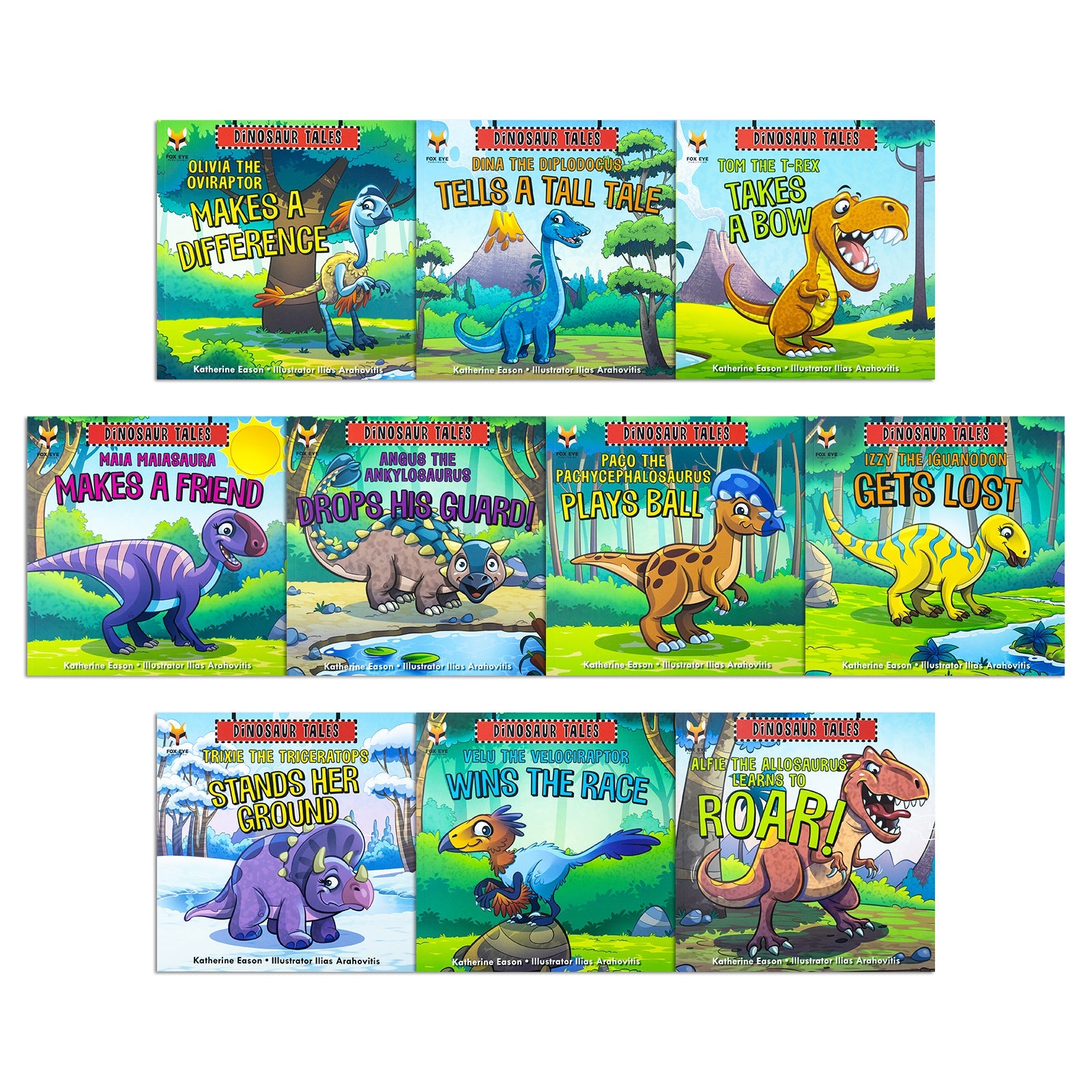 Dinosaur Tales 10 Picture Book Set – Fun, Educational, Colorful Kids’ Stories: Alfie, Olivia, Timmy & More – Learn, Roar, Adventure & Family Fun (Age 3-5)