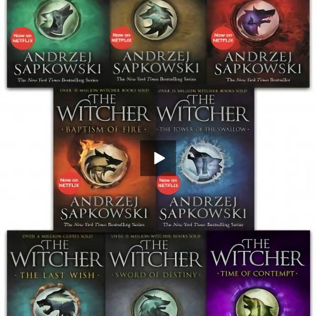 Andrzej Sapkowski Witcher Series Collection 8 Books Box Set Season of Storms Inc The Last Wish -Netflix