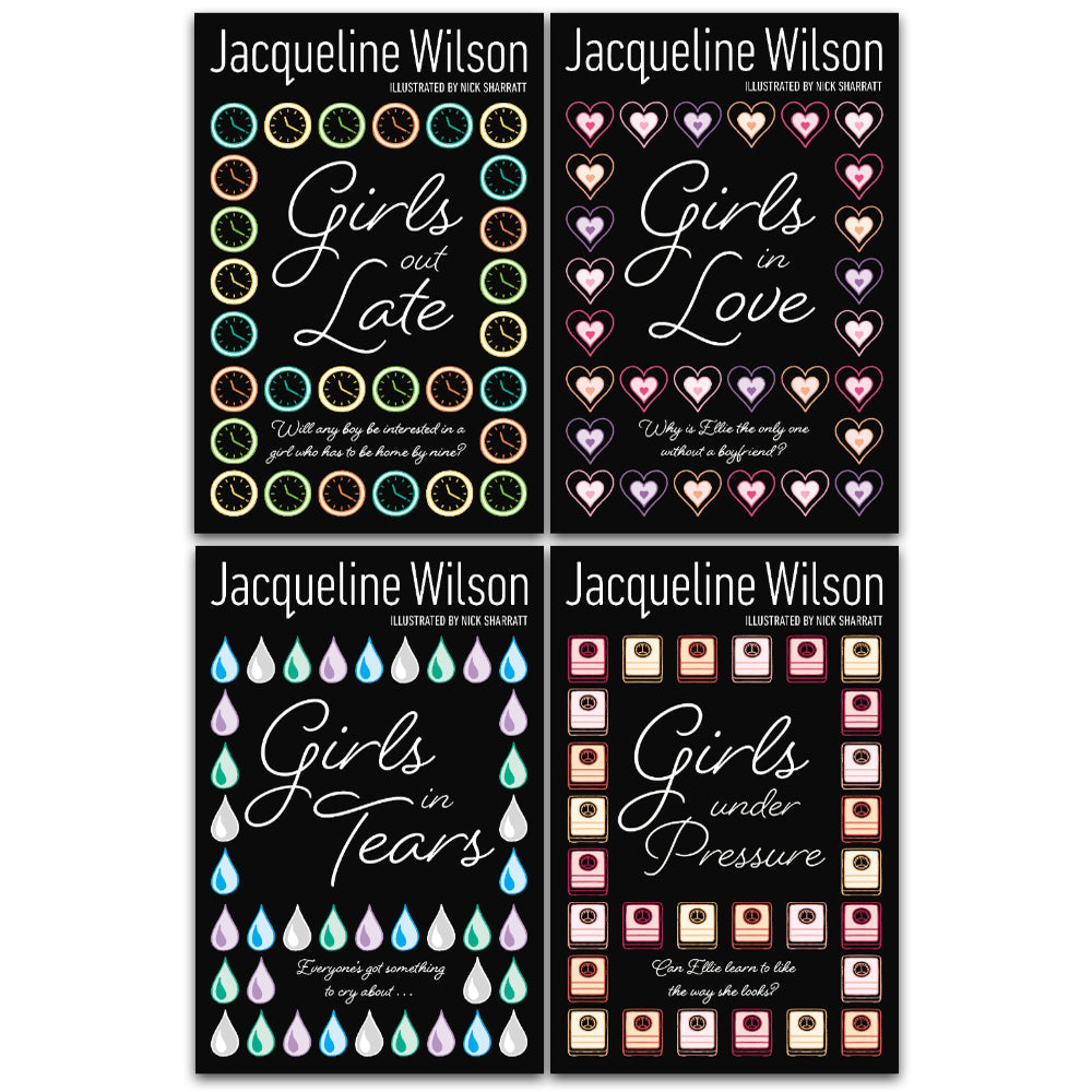 Jacqueline Wilson Girls Series 4 Books Collection Set (Girls in Love, Girls in Tears, Girls Under Pressure, Girls Out Late) - Love, Friendship & Growing-Up Stories