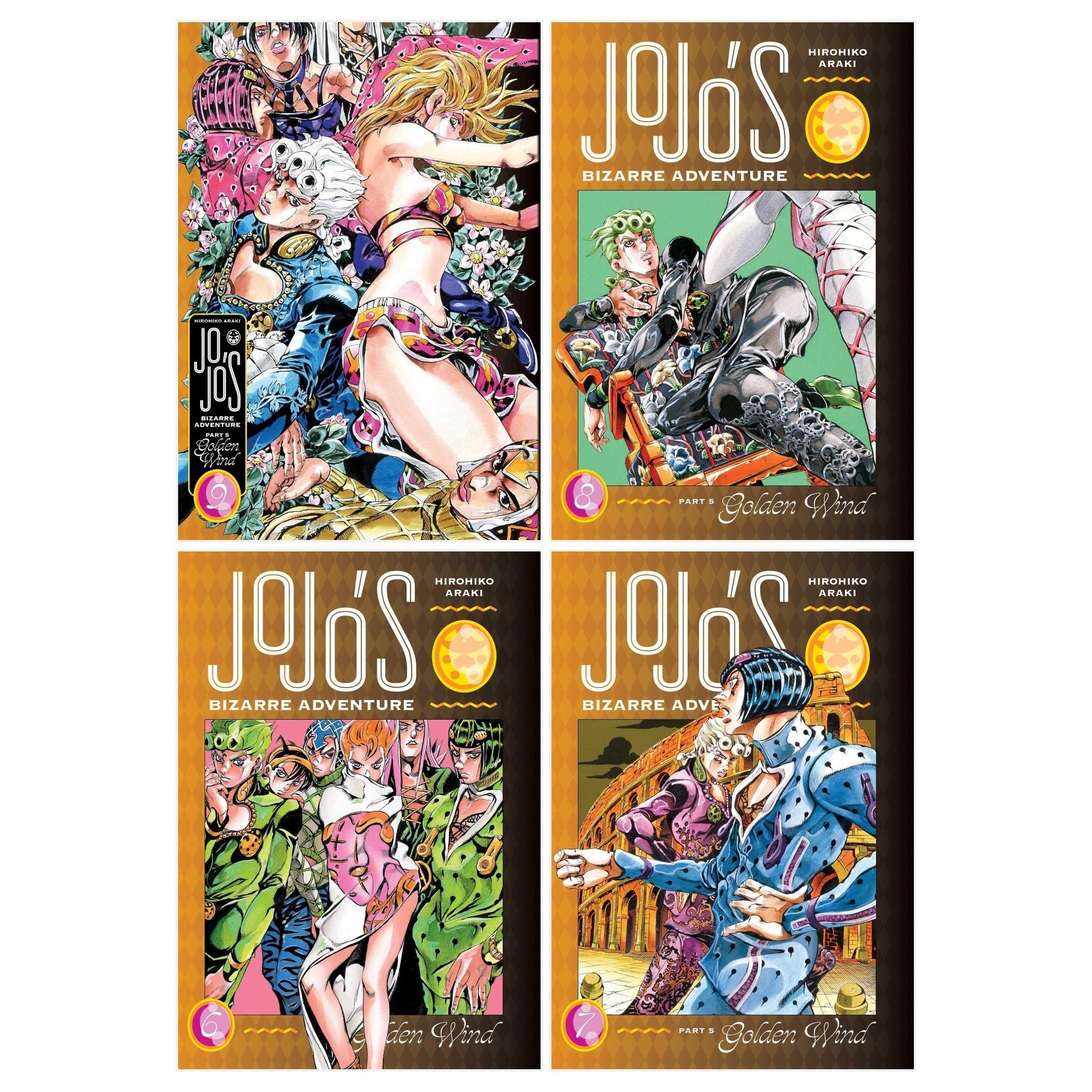 JoJo's Bizarre Adventure Part 5- Golden Wind Series 4 Books Collection Set (Vol 6-9) by Hirohiko Araki