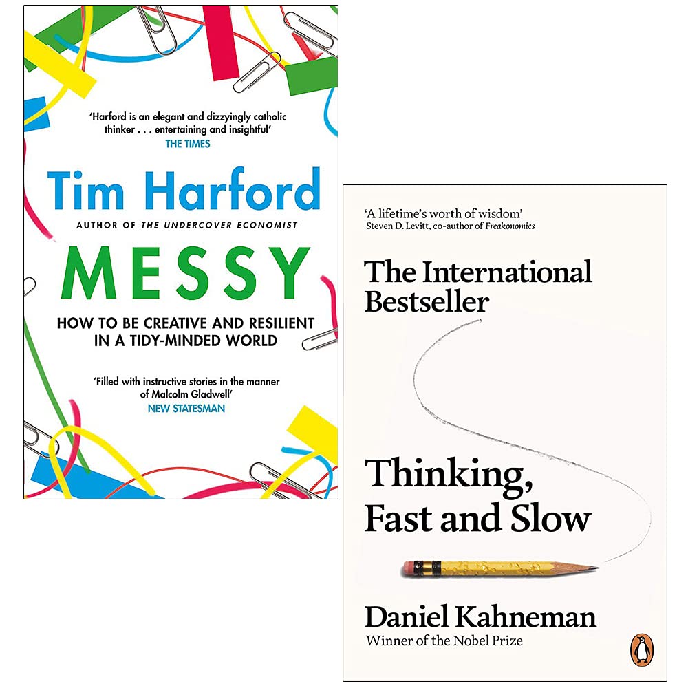 Messy (Hardback) By Tim Harford & Thinking Fast and Slow By Daniel Kahneman 2 Books Collection Set