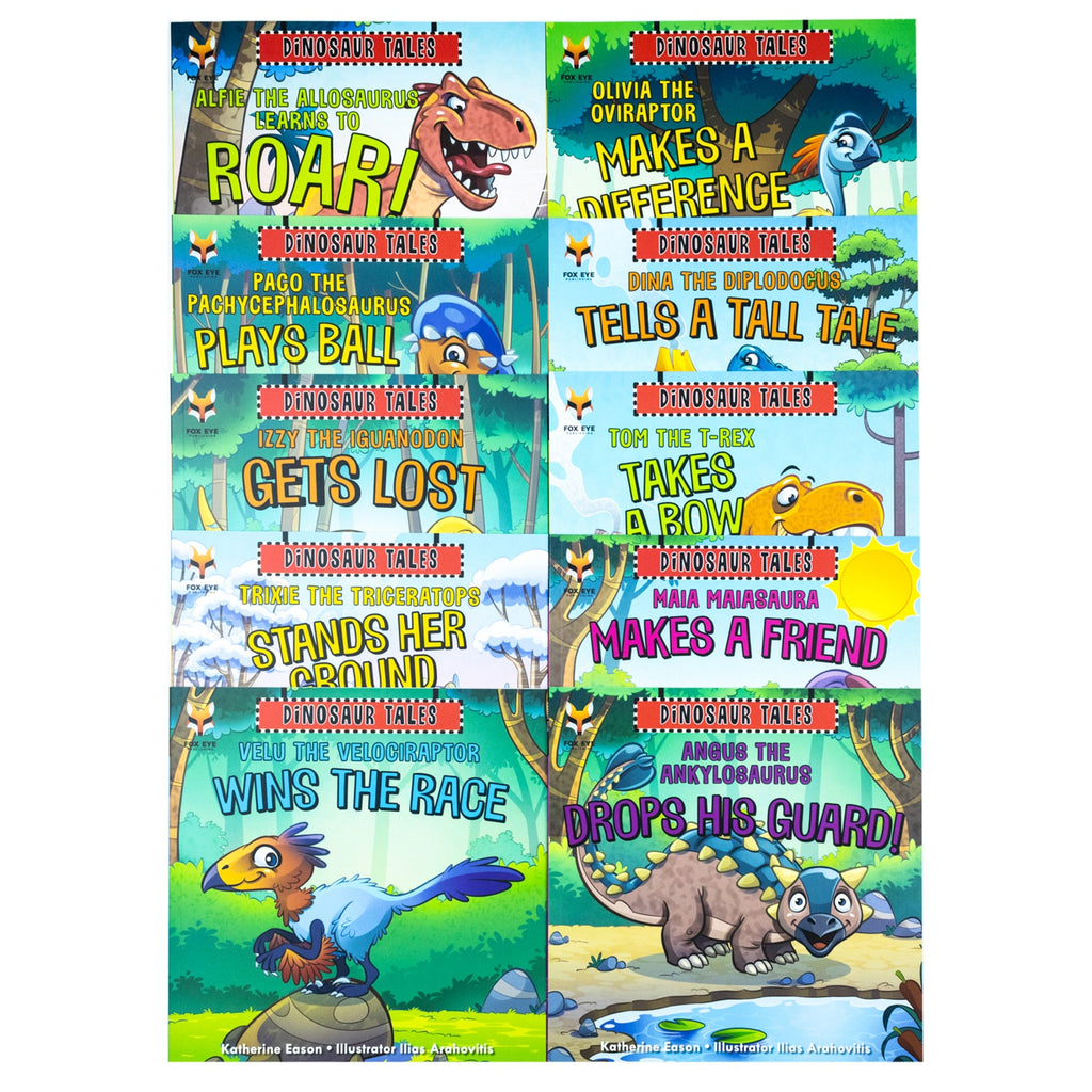 Dinosaur Tales 10 Picture Book Set – Fun, Educational, Colorful Kids’ Stories: Alfie, Olivia, Timmy & More – Learn, Roar, Adventure & Family Fun (Age 3-5)